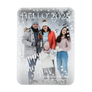 Hallo 2022 Weiße Tupfen Foto Frohes Neues Jahr Magnet