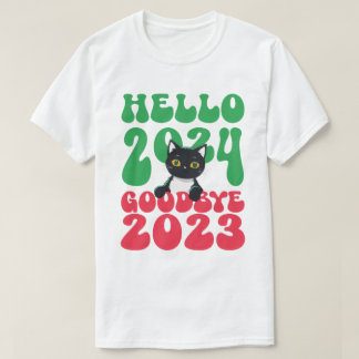 Hallo 2024 Auf Wiedersehen 2023 T-Shirt