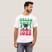 Hallo 2024 Auf Wiedersehen 2023 T-Shirt (Vorne ganz)