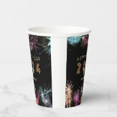 Hallo 2024 Feuerwerke Neujahrsparty Pappbecher (Rechts)