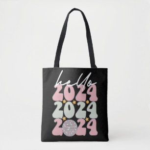 Hallo 2024 Groovy Frohes Neues Jahr Weihnachten Tasche