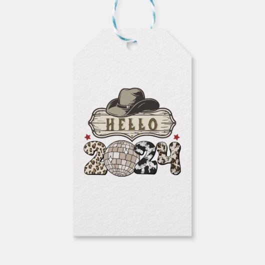 Hallo 2024 Western Geschenkanhänger (Rückseite)
