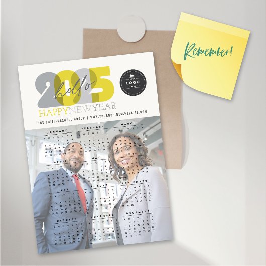 Hallo 2025 Kalender Neujahr Magnetfotokarte Magnetkarte