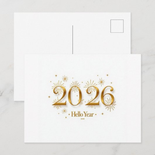 Hallo 2026 Einladung – Elegante Silvester-Party-Ka (Vorne/Hinten)