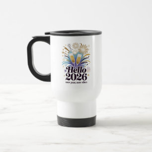 Hallo 2026 Feier – Neujahrs-Sparkling-Design Reisebecher