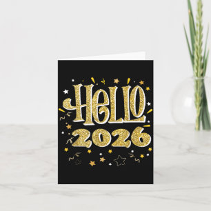Hallo 2026 Frohes Neues Jahr Pyjama Lustige Famili Karte