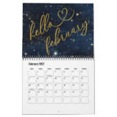 Hallo 2026 Gold Glitter Chic Galaxy Kalender (Feb 2027)