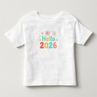 Hallo 2026 Kleinkind Mädchen T-Shirt | Süßes Neues
