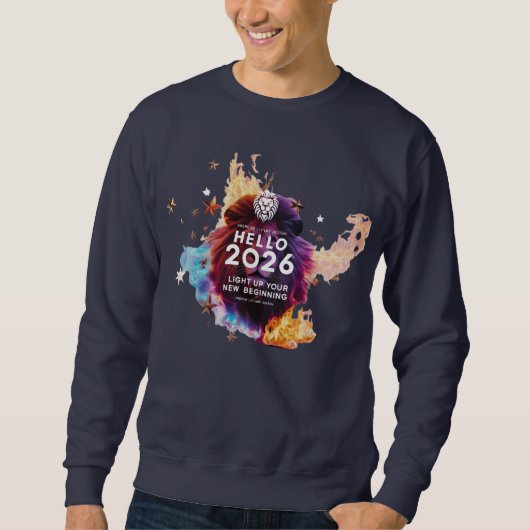 Hallo 2026 Minimalist Sparkler Premium Basic Sweatshirt (Vorderseite)