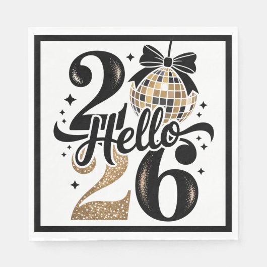 Hallo 2026 Neujahr Serviette (Vorderseite)