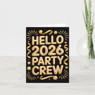Hallo 2026 Party Crew Silvesterfeier Karte