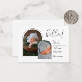 Hallo 2 Fotos Handschrift Geburtsankündigung Mitteilungskarte (Vorderseite/Rückseite Beispiel)