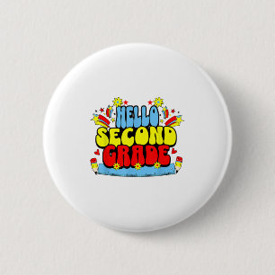 Hallo 2. Klasse 1. Tag des Schuljahres Element Button