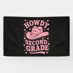 Hallo 2. Klasse Cowboy Cowgirl Zurück zur Schule Banner
