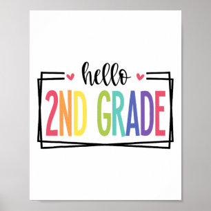 Hallo 2. Klasse Erster Schultag Willkommen Ck Zu  Poster