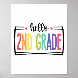 Hallo 2. Klasse Erster Schultag Willkommen Ck Zu  Poster