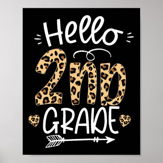Hallo 2. Klasse Leopard-Lehrer Schüler Byck Zur S Poster (Vorne)