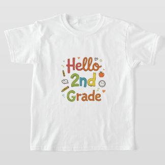 Hallo 2. Klasse | Niedliche Doodle Art für Back 2 T-Shirt