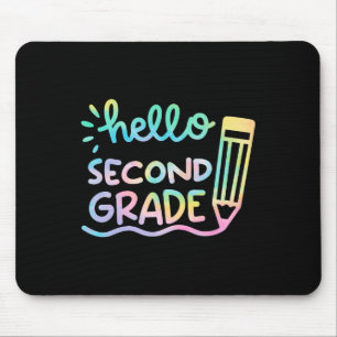 Hallo 2. Klasse Tie Dye Lehrer Kinder Zurück zur S Mousepad