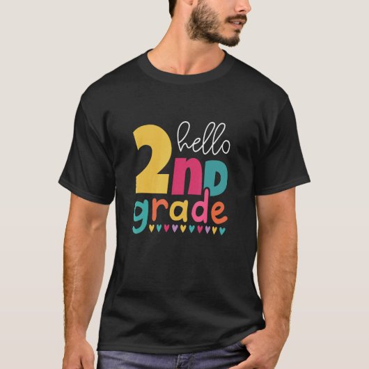 Hallo 2. Klasse Willkommen zurück in die Schule zw T-Shirt (Vorderseite)