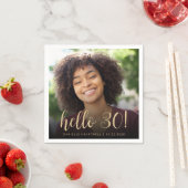 Hallo 30 30 Geburtstagsparty Foto Serviette (Beispiel)