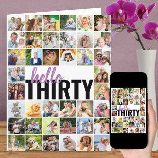 Hallo 30 Bearbeitbar Big Foto Collage Geburtstagsk Karte