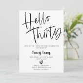 Hallo 30. Geburtstag Einladung (Stehend Vorderseite)