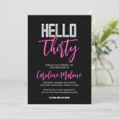 Hallo 30. Geburtstag Einladung (Stehend Vorderseite)