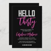 Hallo 30. Geburtstag Einladung (Vorne/Hinten)