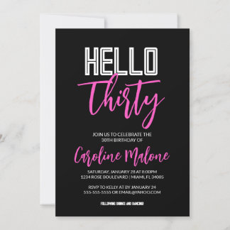 Hallo 30. Geburtstag Einladung