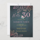Hallo 30 schicke Goldmedaille Rosa 30. Geburtstag Einladung (Vorderseite)