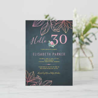 Hallo 30 schicke Goldmedaille Rosa 30. Geburtstag  Einladung