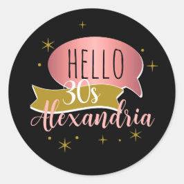 hallo 30 Stilvolle Personalisierte 30. Geburtstag Runder Aufkleber