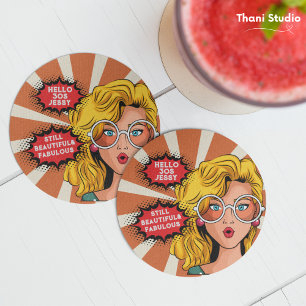 Hallo 30er Frauen Vintag Retro 90er Spaß Geburtsta Getränkeuntersetzer