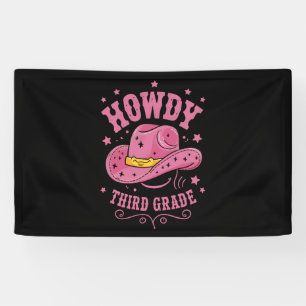 Hallo 3. Klasse Cowboy Cowgirl Zurück zur Schule Banner