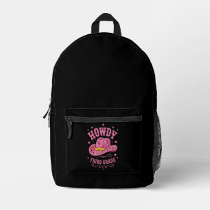 Hallo 3. Klasse Cowboy Cowgirl Zurück zur Schule Bedruckter Rucksack