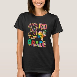 Hallo 3. Klasse Dritte Klasse Lehrer Tie Dye Zurüc T-Shirt