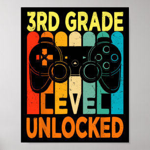 Hallo 3. Klasse freigeschaltetes Videospiel Byck T Poster