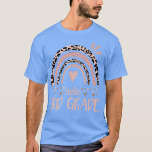Hallo 3. Klasse Lehrer Leopard Regenbogen Zurück z T-Shirt