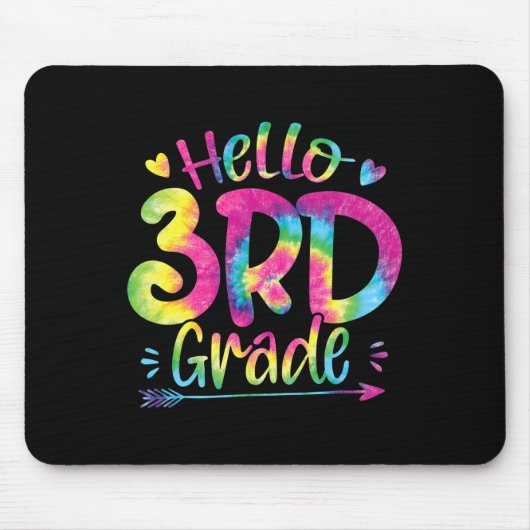 Hallo 3. Klasse Lehrer Schüler Gefärbte Krawatte z Mousepad (Vorne)