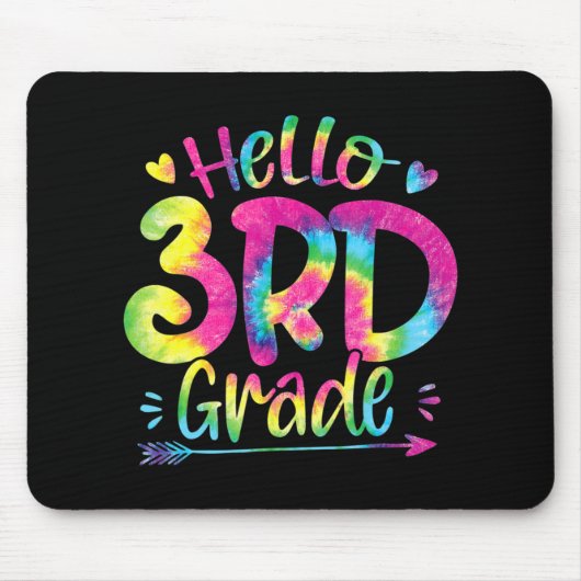 Hallo 3. Klasse Lehrer Schüler Gefärbte Krawatte z Mousepad (Vorne)