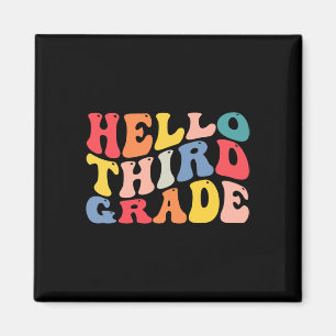 Hallo 3. Klasse Lehrer Zurück zur Schule Retro Magnet