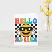 Hallo 3. Klasse Lehrerin Junge Mädchen zurück Karte (Gelbe Blume)