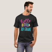 Hallo 3. Klasse Pencil Leopard Kinder Student Back T-Shirt (Vorne ganz)