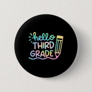Hallo 3. Klasse Tie Dye Lehrer Kinder Zurück Zur S Button