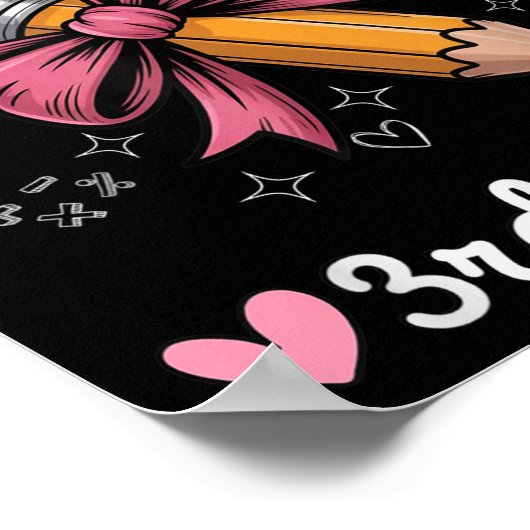 Hallo 3. Klasse zurück zur Schule Coquette Stift B Poster (Ecke)