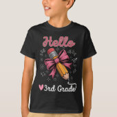 Hallo 3. Klasse zurück zur Schule Coquette Stift B T-Shirt (Vorderseite)
