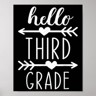Hallo 3. Klasse Zurück zur Schule Drittklässler Poster