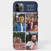Hallo ! 4 Foto Collage Dark Blue Personalisiert Case-Mate iPhone Hülle (Rückseite)