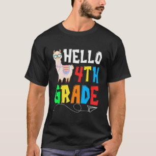 Hallo 4. Klasse Lama Froher Erster Schultag T-Shirt